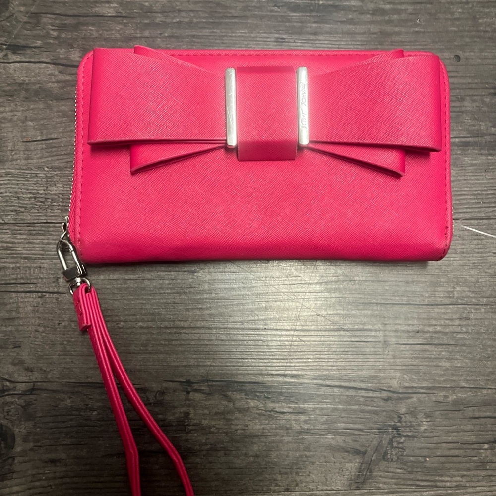 Betsey Johnson Hot Pink Bow Wristlet Wallet